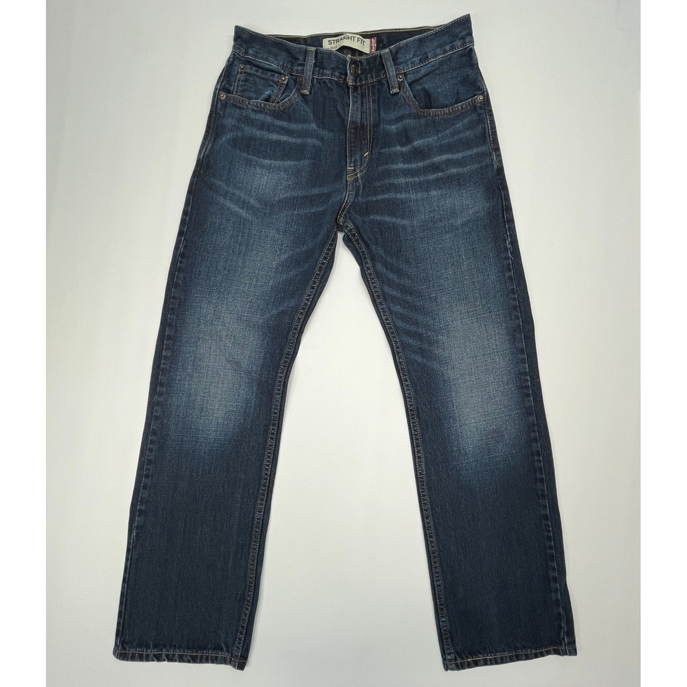 Levi's 505 Straight Fit Jeans Dark Wash‎ Blue 30x30 Mens Denim Streetwear - Picture 2 of 7